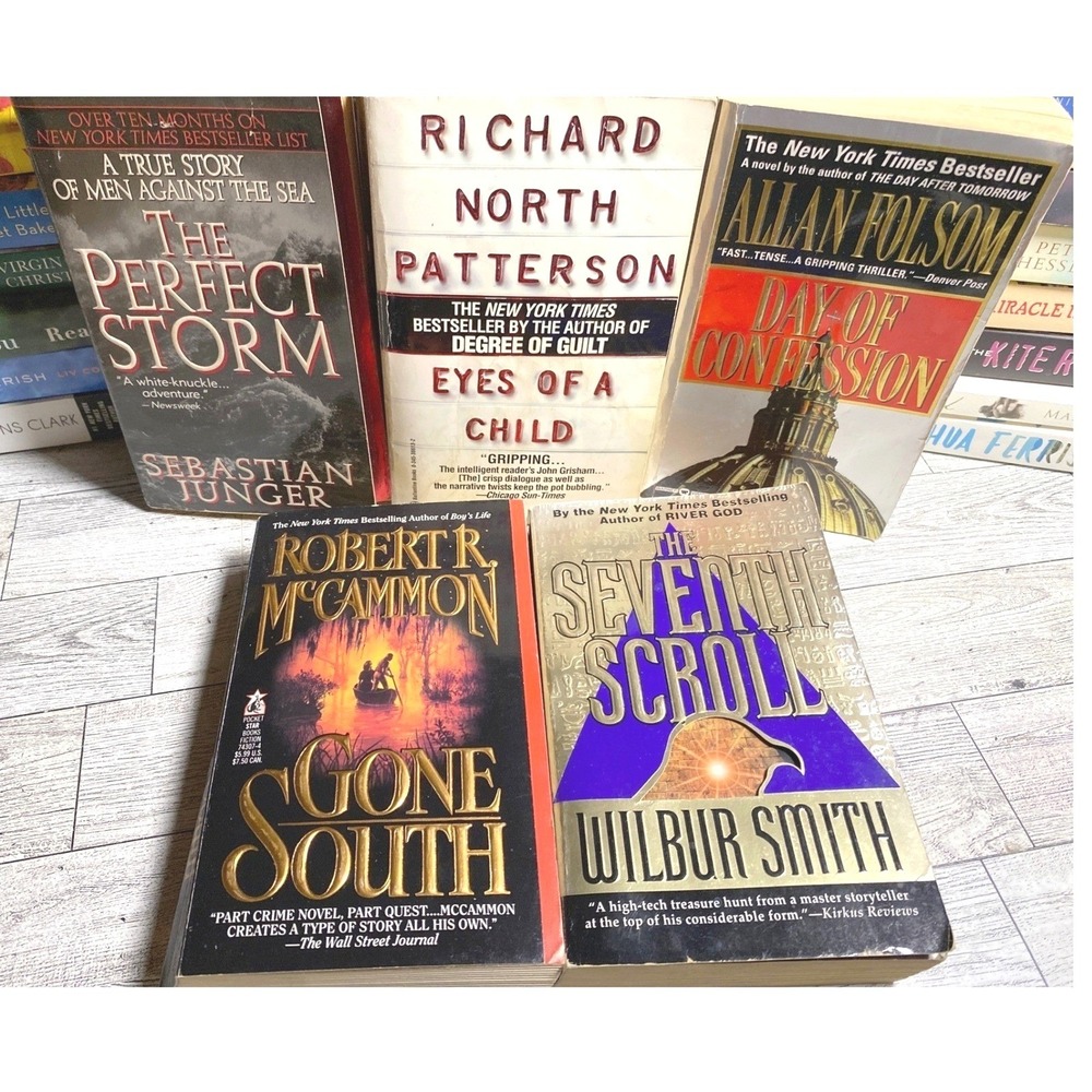 Thriller Suspense Books Bundle Lot of 5 Paperbacks Junger Patterson Folsom Smith